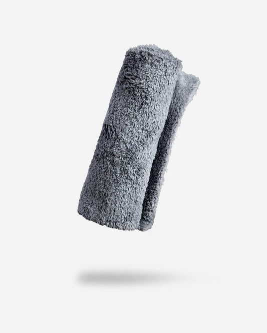 Borderless Grey Plush Microfiber Towel